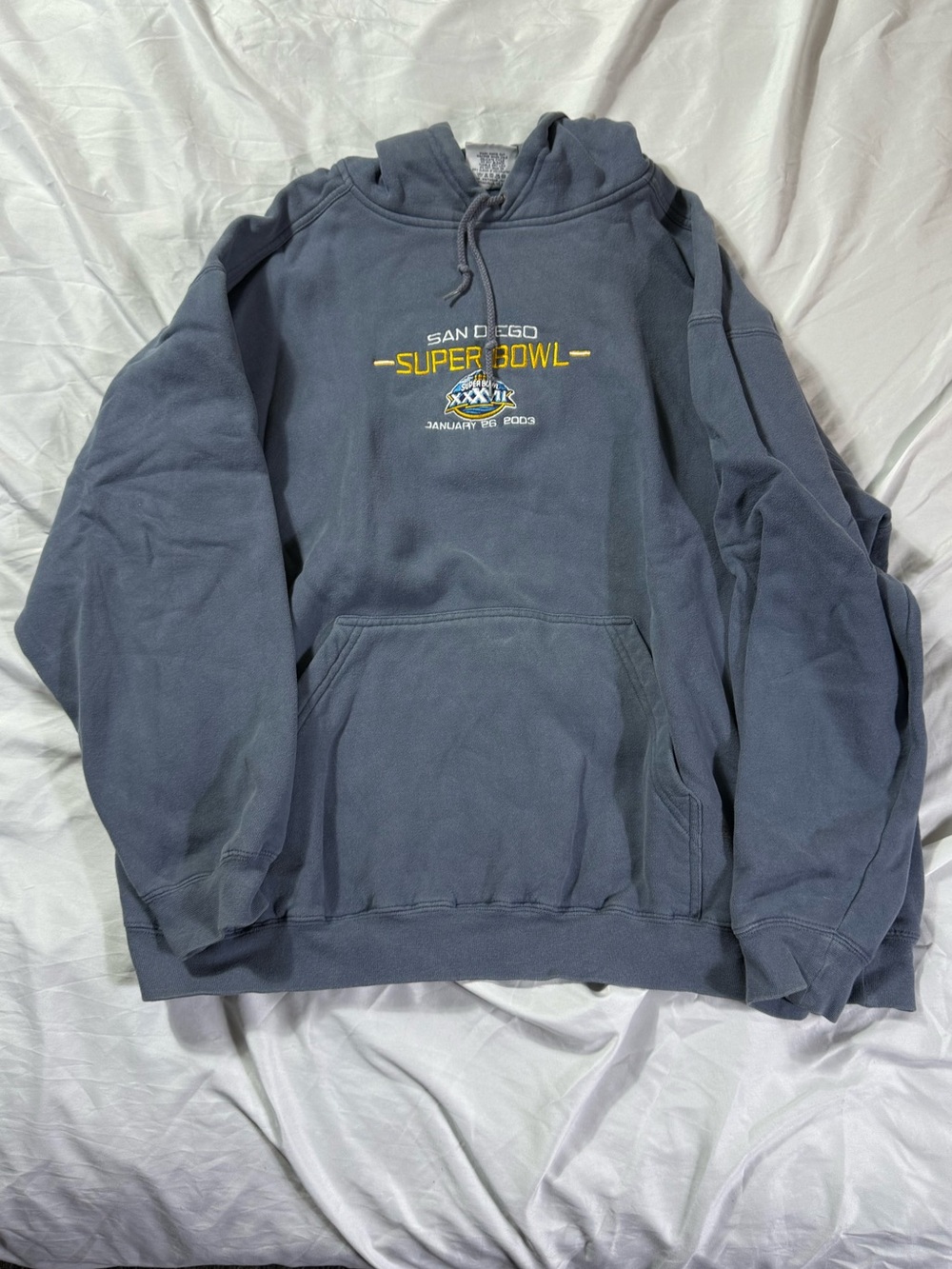 Vintage 2003 San Diego Super Bowl Hoodie - Navy Buccaneers Vs Oakland Raiders
